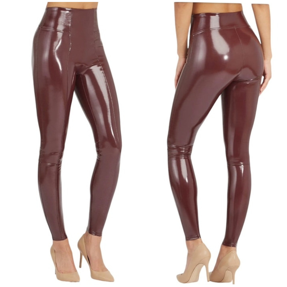 SPANX faux patent leather ruby Leggings